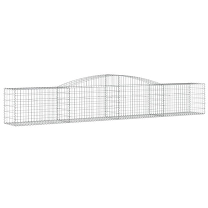 vidaXL Arched Gabion Baskets 4 pcs 400x50x60/80 cm Galvanised Iron