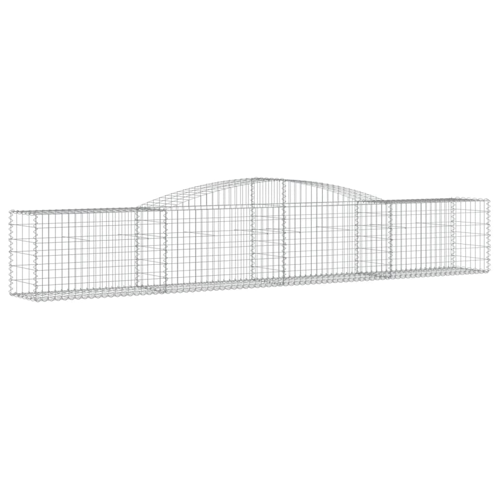 vidaXL Arched Gabion Baskets 5 pcs 400x50x60/80 cm Galvanised Iron