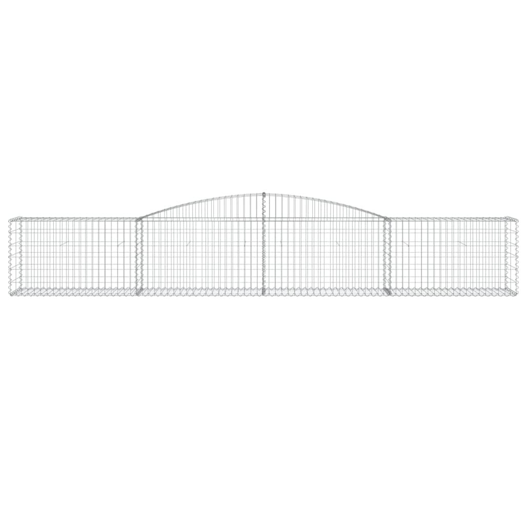 vidaXL Arched Gabion Baskets 5 pcs 400x50x60/80 cm Galvanised Iron