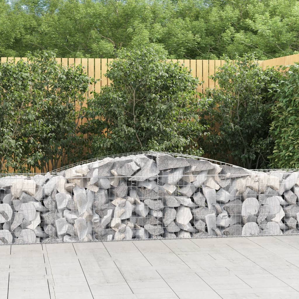 vidaXL Arched Gabion Baskets 5 pcs 400x50x60/80 cm Galvanised Iron