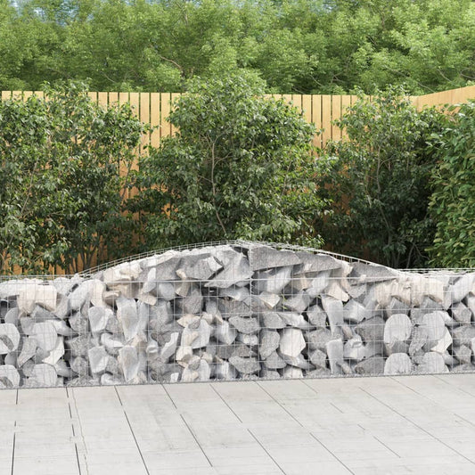 vidaXL Arched Gabion Baskets 5 pcs 400x50x60/80 cm Galvanised Iron