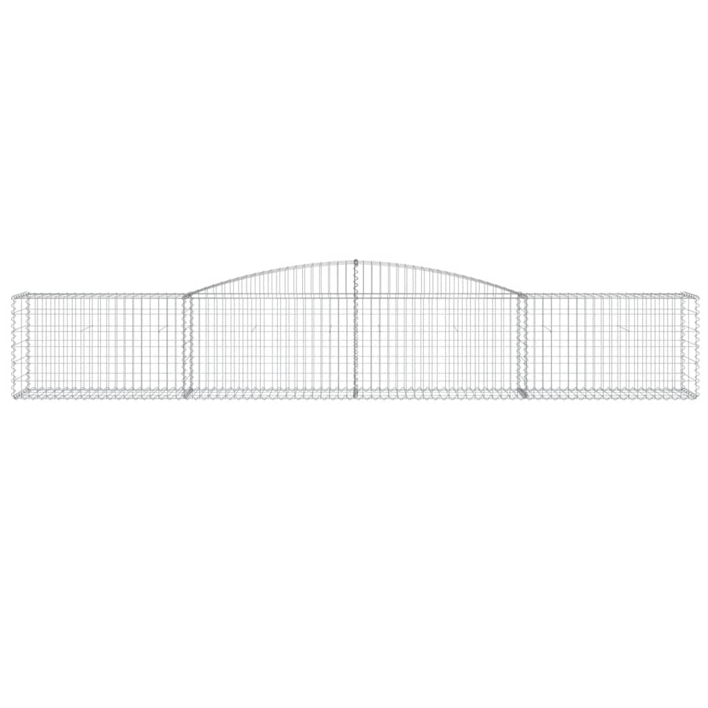 vidaXL Arched Gabion Baskets 9 pcs 400x50x60/80 cm Galvanised Iron