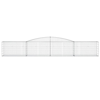 vidaXL Arched Gabion Baskets 9 pcs 400x50x60/80 cm Galvanised Iron
