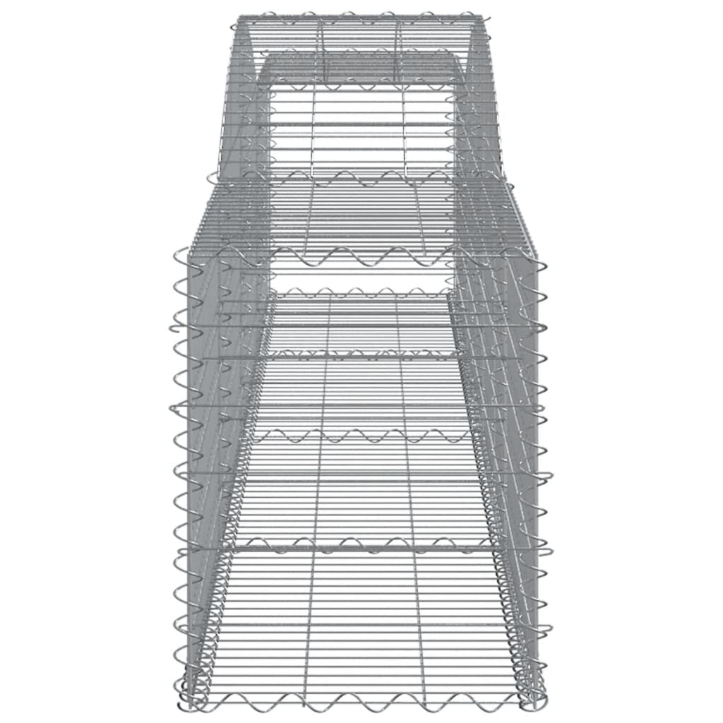 vidaXL Arched Gabion Baskets 9 pcs 400x50x60/80 cm Galvanised Iron