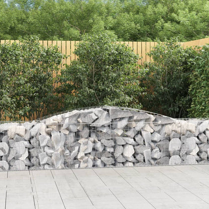 vidaXL Arched Gabion Baskets 9 pcs 400x50x60/80 cm Galvanised Iron