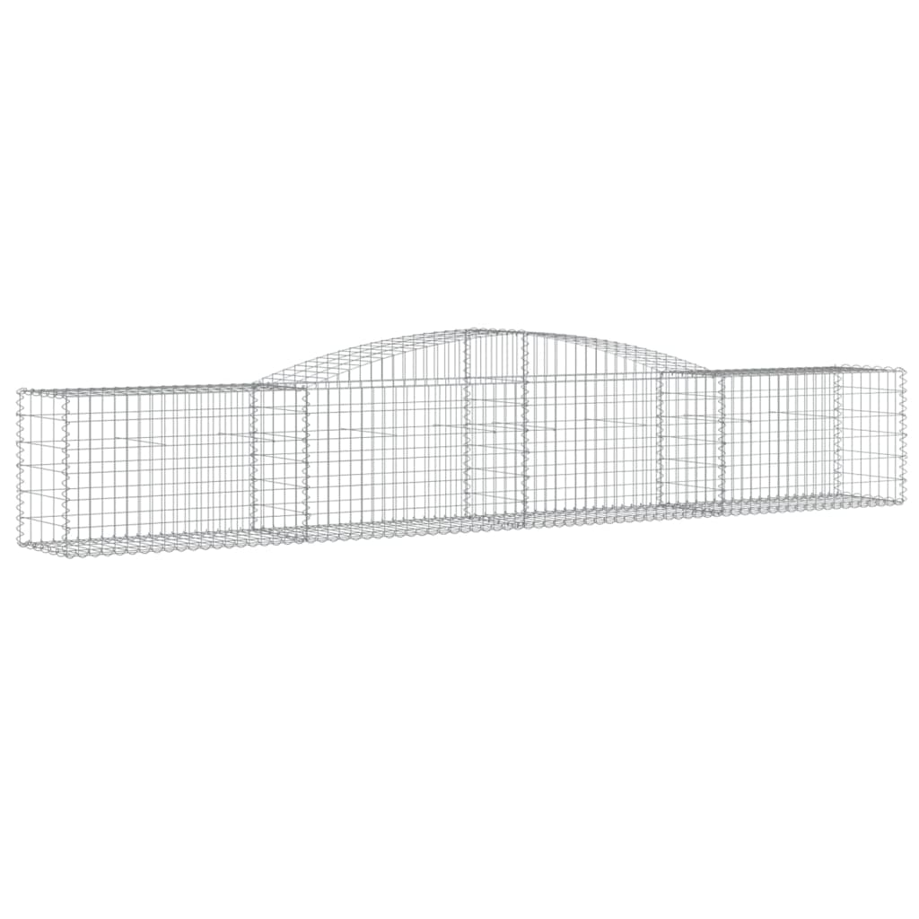 vidaXL Arched Gabion Baskets 10 pcs 400x50x60/80 cm Galvanised Iron