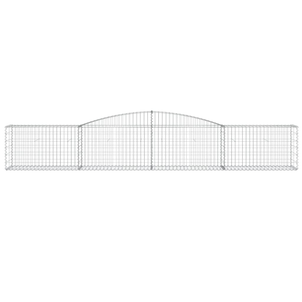 vidaXL Arched Gabion Baskets 10 pcs 400x50x60/80 cm Galvanised Iron