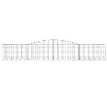 vidaXL Arched Gabion Baskets 10 pcs 400x50x60/80 cm Galvanised Iron