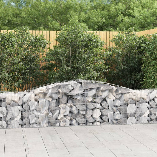 vidaXL Arched Gabion Baskets 10 pcs 400x50x60/80 cm Galvanised Iron