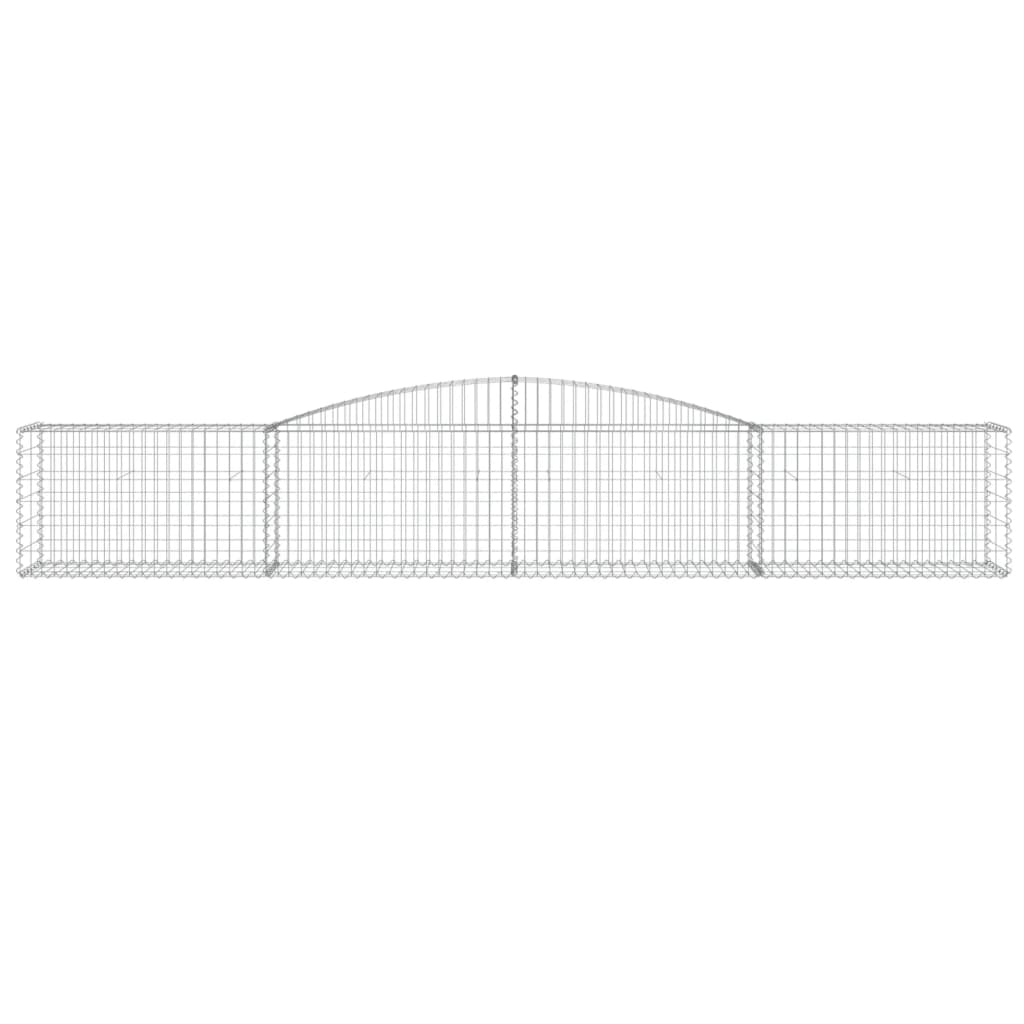 vidaXL Arched Gabion Baskets 20 pcs 400x50x60/80 cm Galvanised Iron