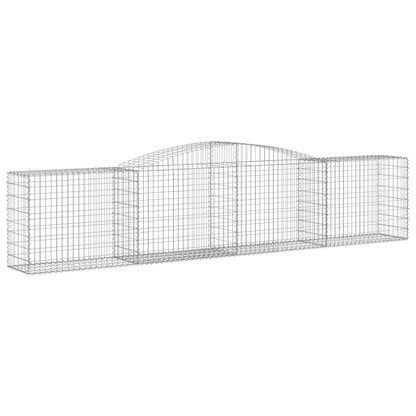 vidaXL Arched Gabion Baskets 2 pcs 400x50x80/100 cm Galvanised Iron