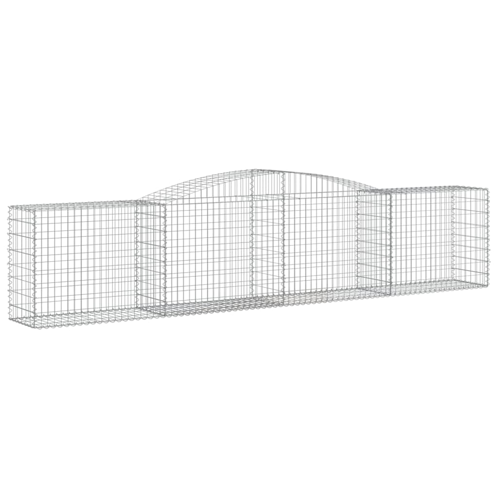 vidaXL Arched Gabion Baskets 4 pcs 400x50x80/100 cm Galvanised Iron