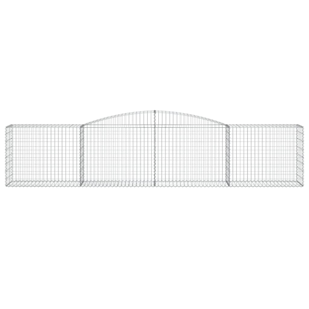 vidaXL Arched Gabion Baskets 4 pcs 400x50x80/100 cm Galvanised Iron