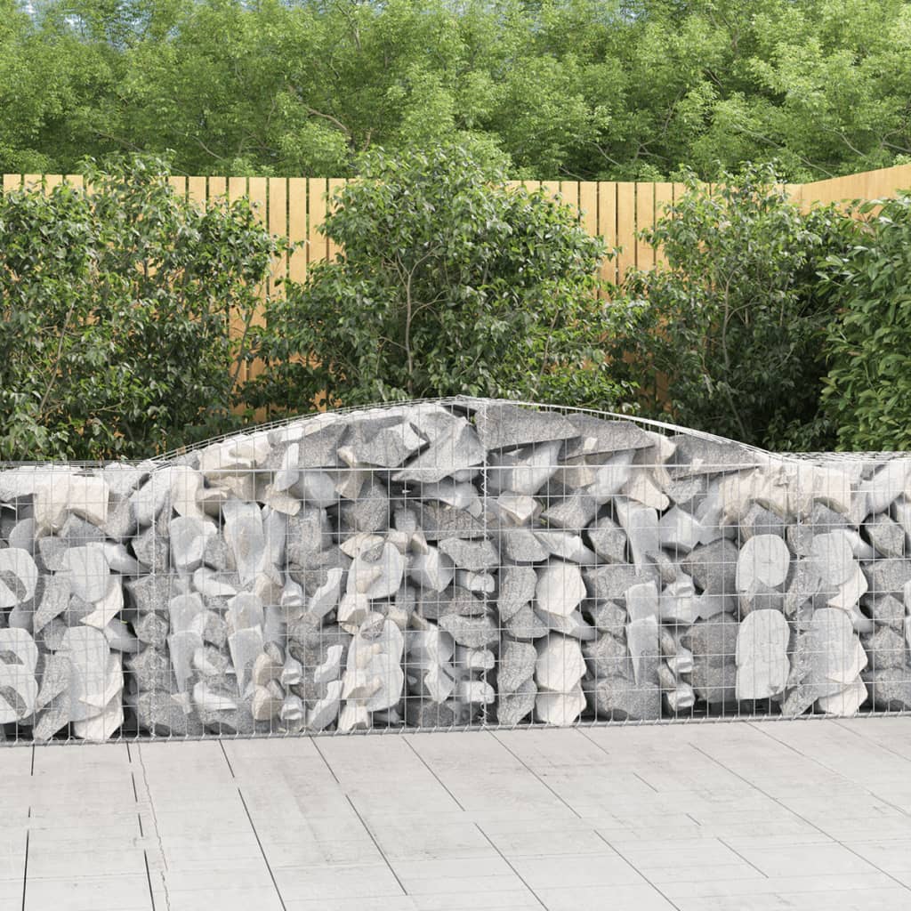 vidaXL Arched Gabion Baskets 4 pcs 400x50x80/100 cm Galvanised Iron
