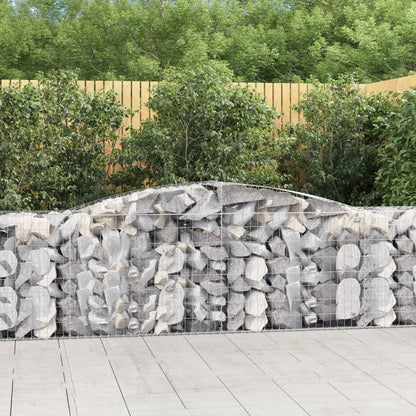 vidaXL Arched Gabion Baskets 7 pcs 400x50x80/100 cm Galvanised Iron