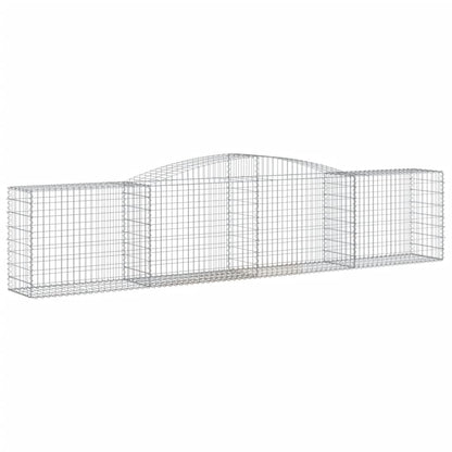 vidaXL Arched Gabion Baskets 8 pcs 400x50x80/100 cm Galvanised Iron