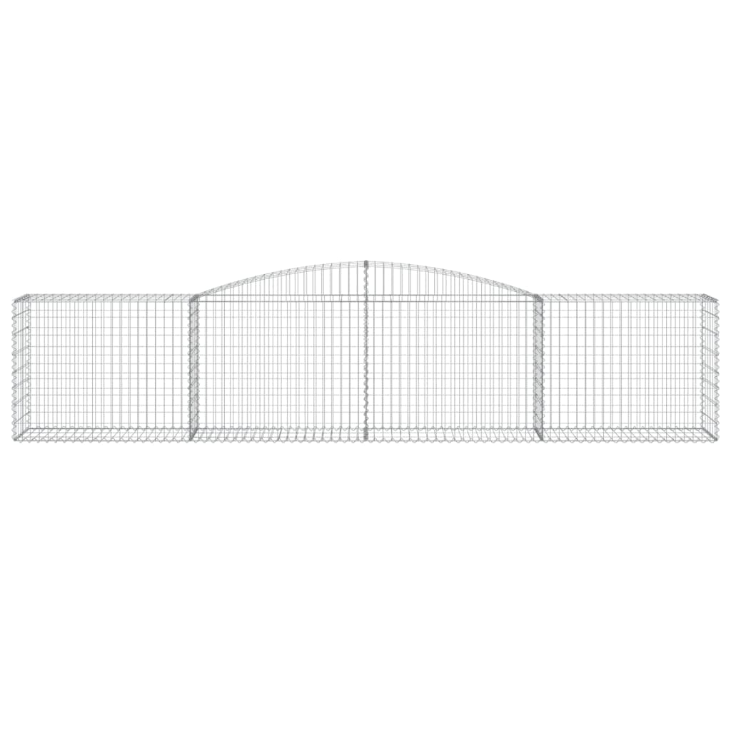 vidaXL Arched Gabion Baskets 8 pcs 400x50x80/100 cm Galvanised Iron
