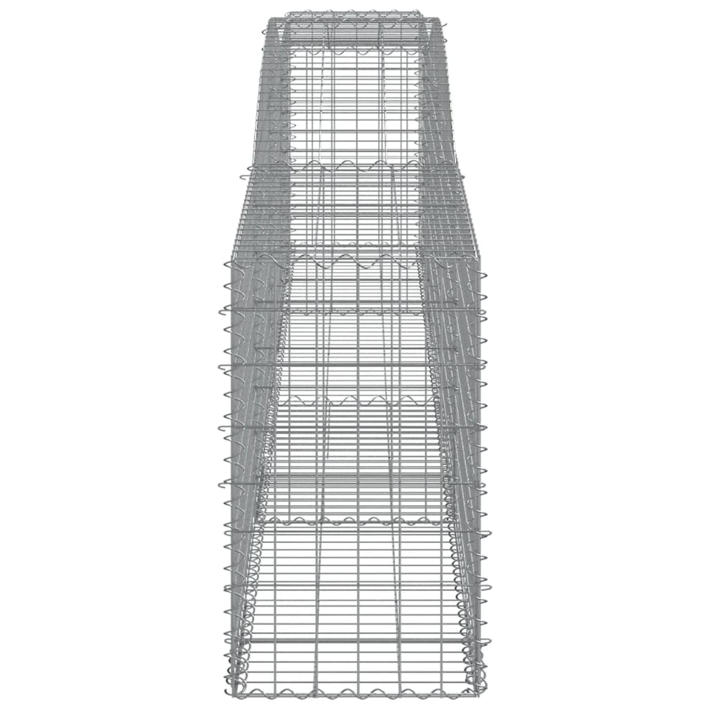 vidaXL Arched Gabion Baskets 8 pcs 400x50x80/100 cm Galvanised Iron