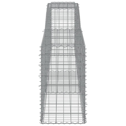 vidaXL Arched Gabion Baskets 8 pcs 400x50x80/100 cm Galvanised Iron