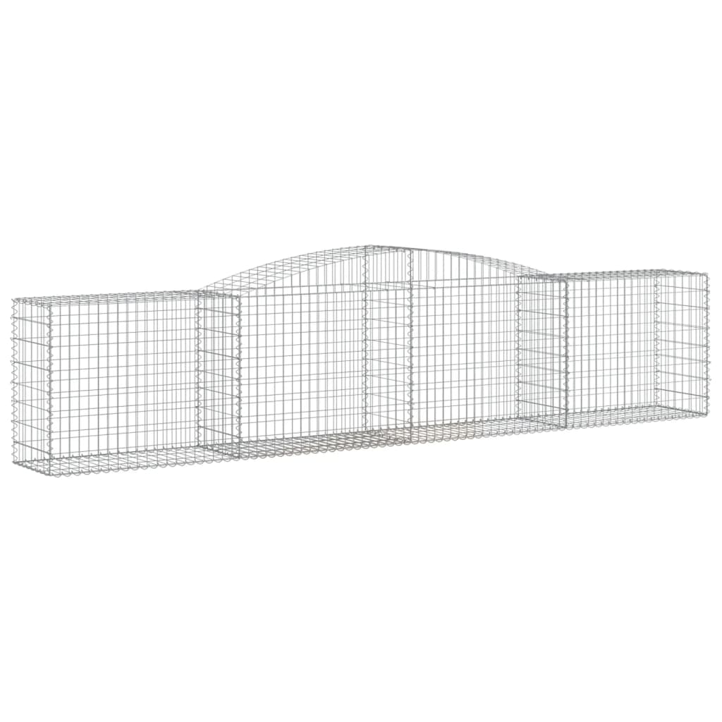 vidaXL Arched Gabion Baskets 9 pcs 400x50x80/100 cm Galvanised Iron