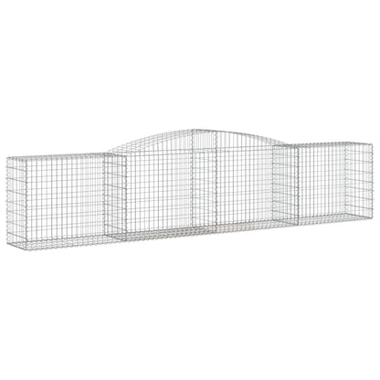 vidaXL Arched Gabion Baskets 9 pcs 400x50x80/100 cm Galvanised Iron