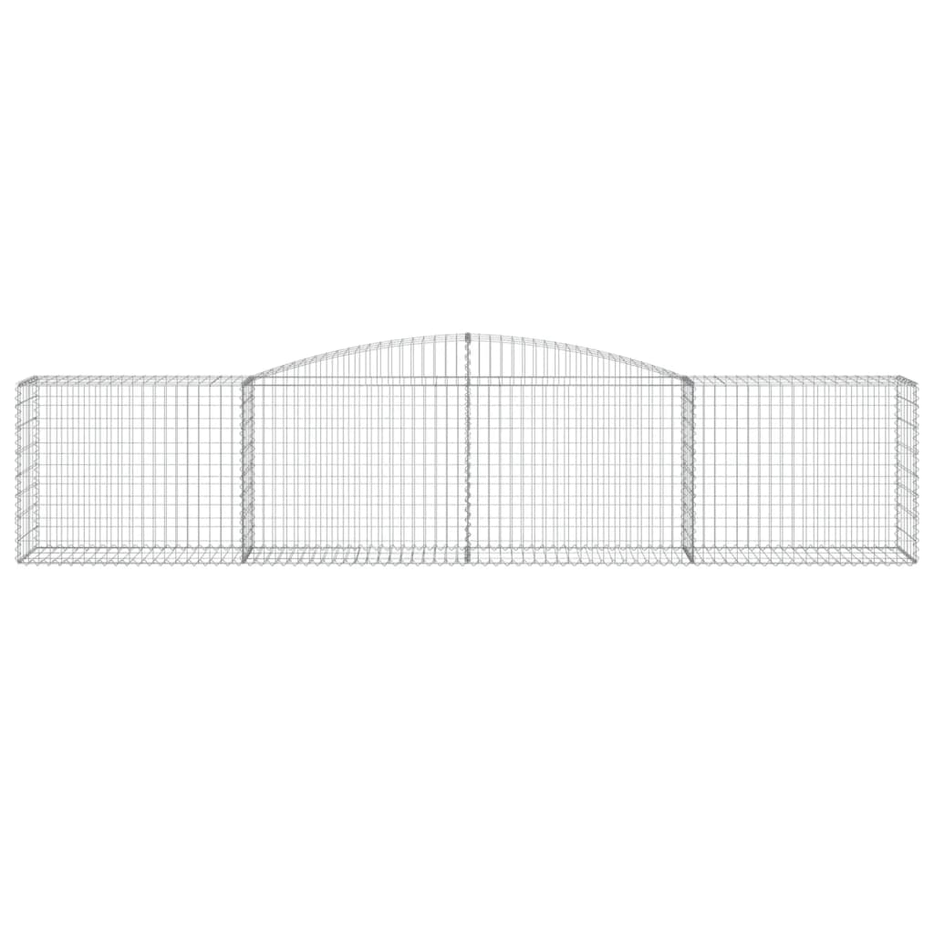 vidaXL Arched Gabion Baskets 9 pcs 400x50x80/100 cm Galvanised Iron