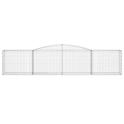 vidaXL Arched Gabion Baskets 9 pcs 400x50x80/100 cm Galvanised Iron
