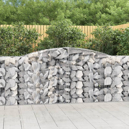 vidaXL Arched Gabion Baskets 2 pcs 400x50x100/120 cm Galvanised Iron