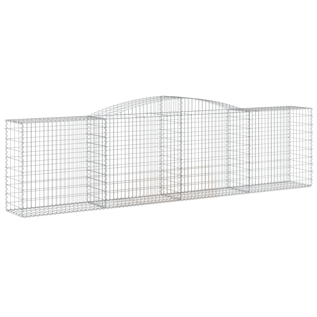 vidaXL Arched Gabion Baskets 8 pcs 400x50x100/120 cm Galvanised Iron