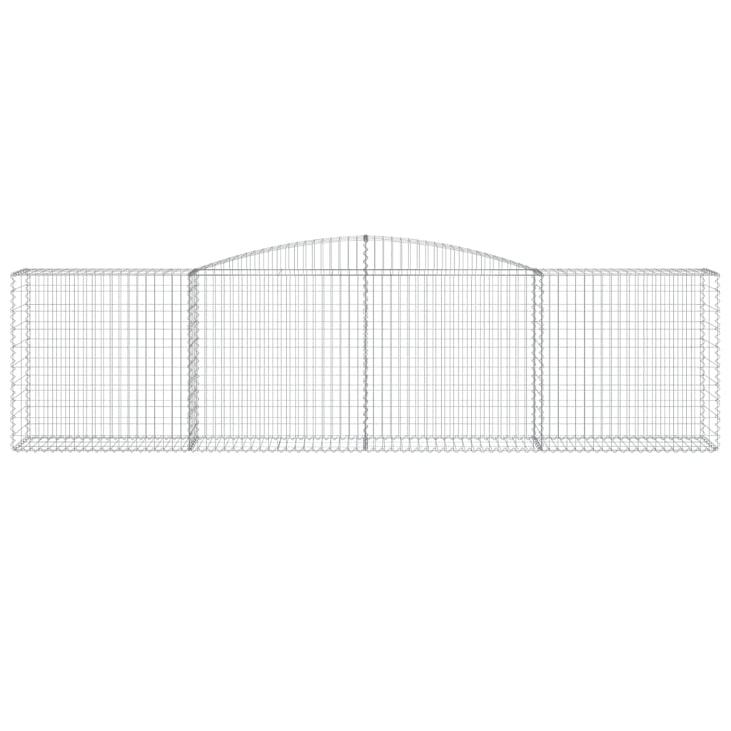 vidaXL Arched Gabion Baskets 15 pcs 400x50x100/120 cm Galvanised Iron