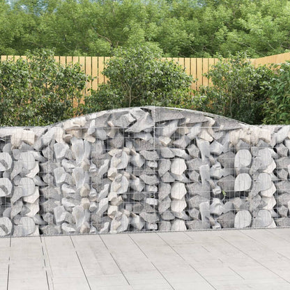 vidaXL Arched Gabion Baskets 15 pcs 400x50x100/120 cm Galvanised Iron
