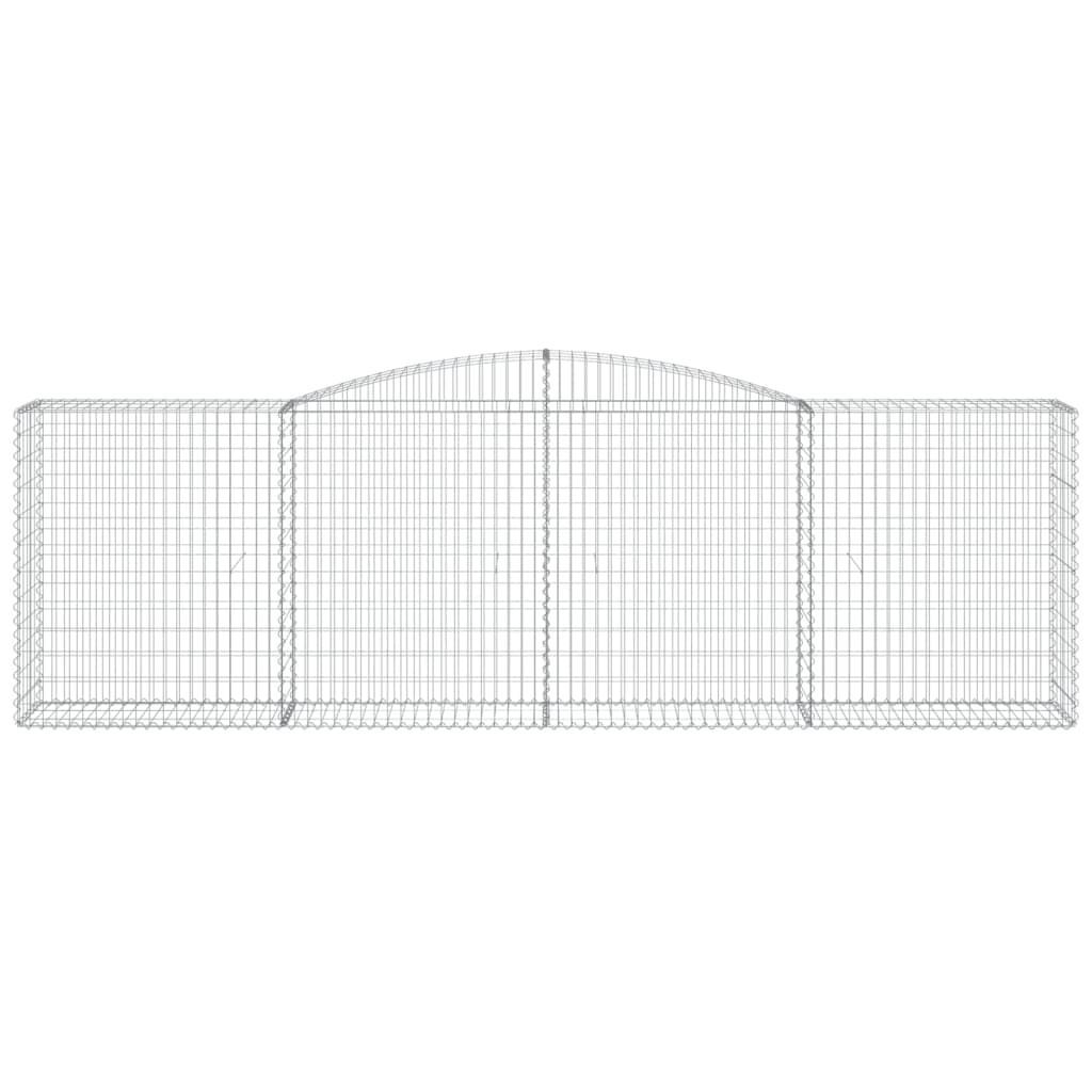 vidaXL Arched Gabion Baskets 4 pcs 400x50x120/140 cm Galvanised Iron