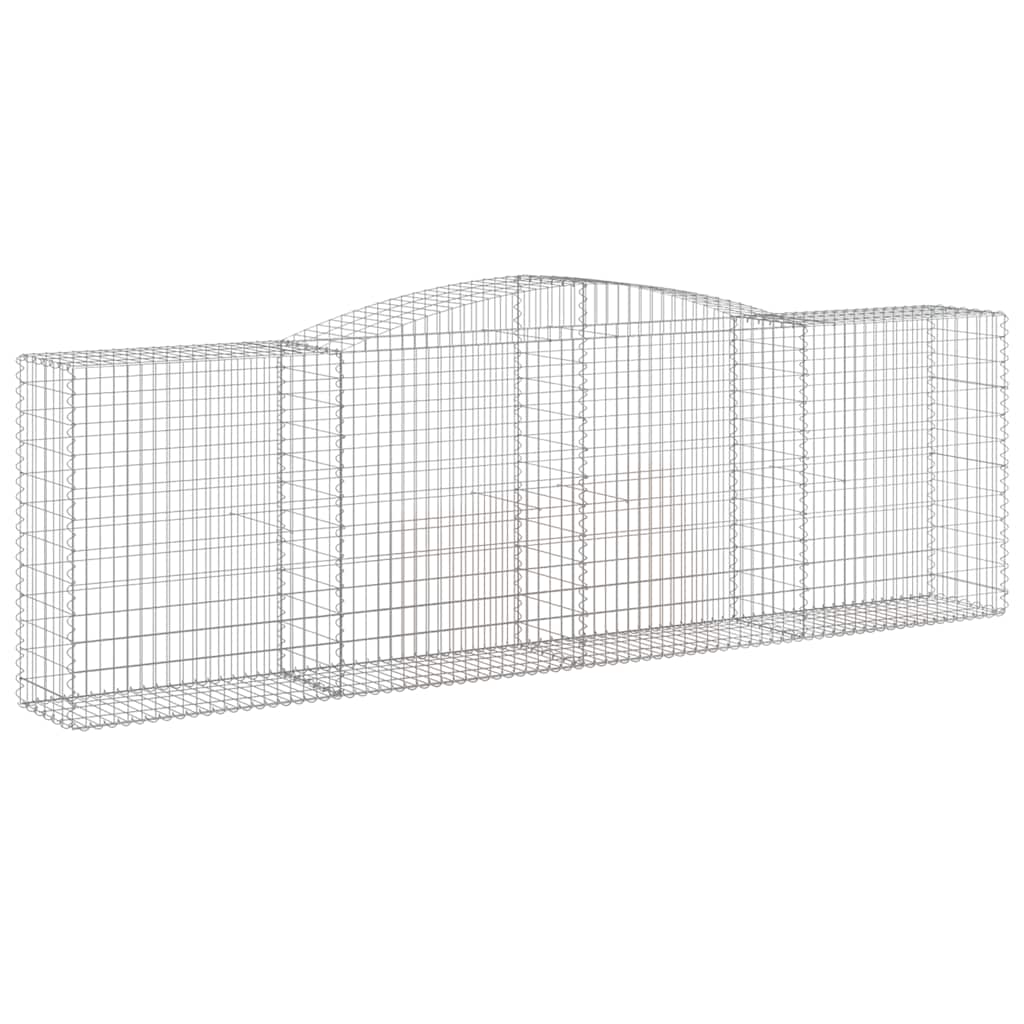 vidaXL Arched Gabion Baskets 6 pcs 400x50x120/140 cm Galvanised Iron