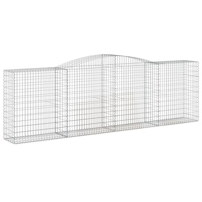vidaXL Arched Gabion Baskets 7 pcs 400x50x120/140 cm Galvanised Iron