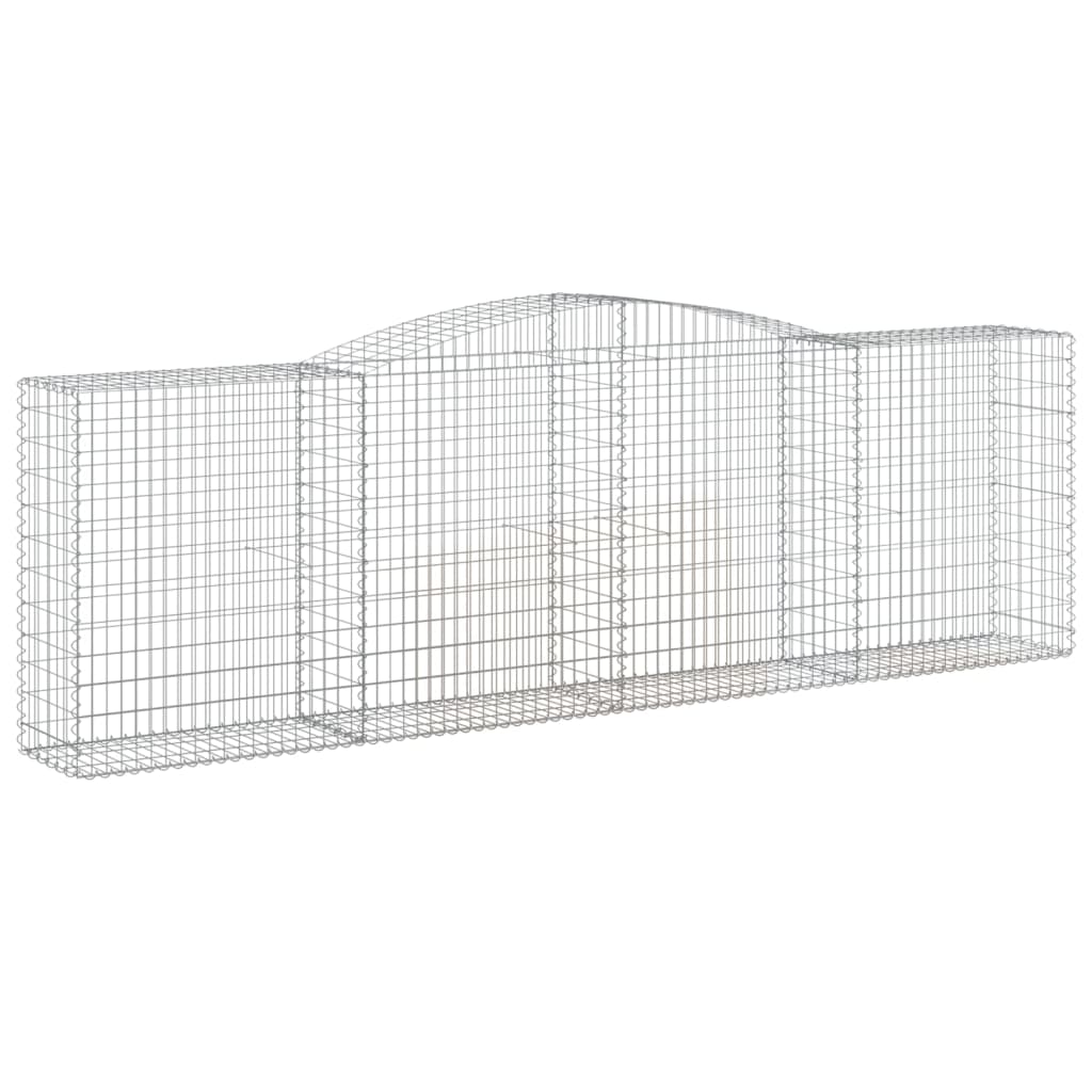 vidaXL Arched Gabion Baskets 9 pcs 400x50x120/140 cm Galvanised Iron