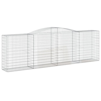 vidaXL Arched Gabion Baskets 9 pcs 400x50x120/140 cm Galvanised Iron