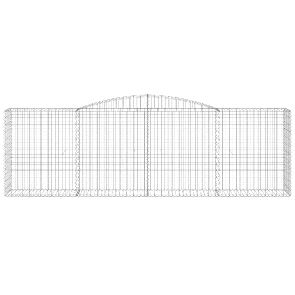 vidaXL Arched Gabion Baskets 9 pcs 400x50x120/140 cm Galvanised Iron