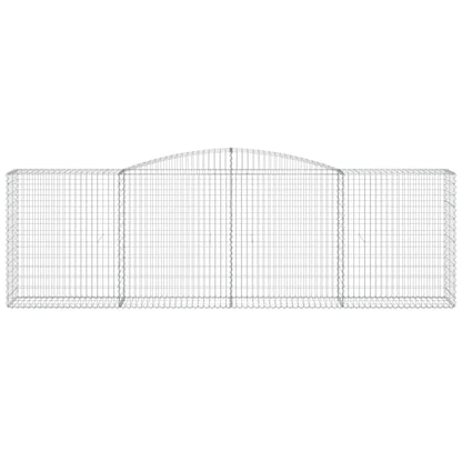 vidaXL Arched Gabion Baskets 9 pcs 400x50x120/140 cm Galvanised Iron