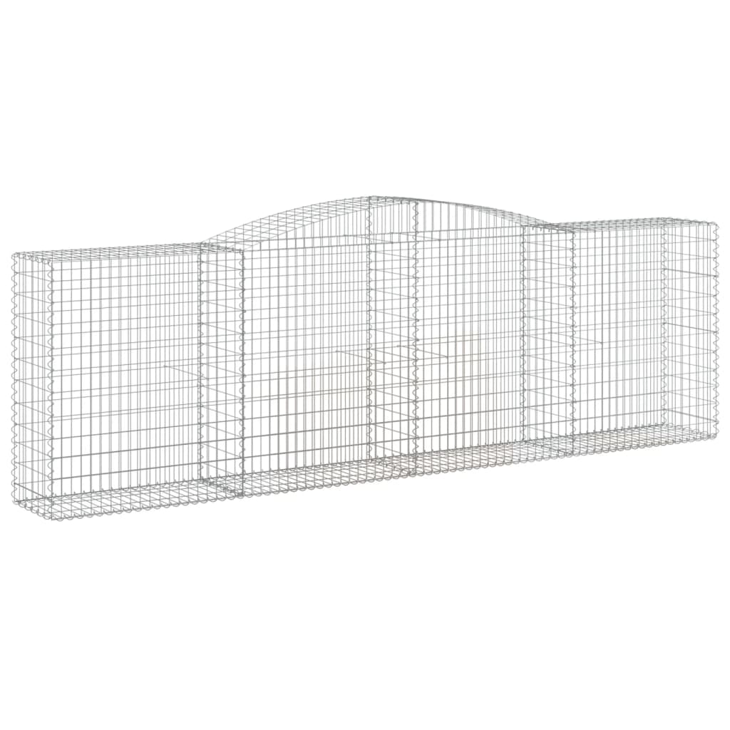vidaXL Arched Gabion Baskets 10 pcs 400x50x120/140 cm Galvanised Iron