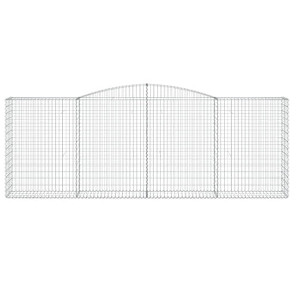 vidaXL Arched Gabion Baskets 4 pcs 400x50x140/160 cm Galvanised Iron