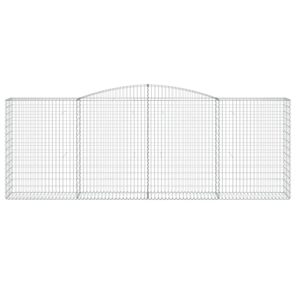 vidaXL Arched Gabion Baskets 6 pcs 400x50x140/160 cm Galvanised Iron