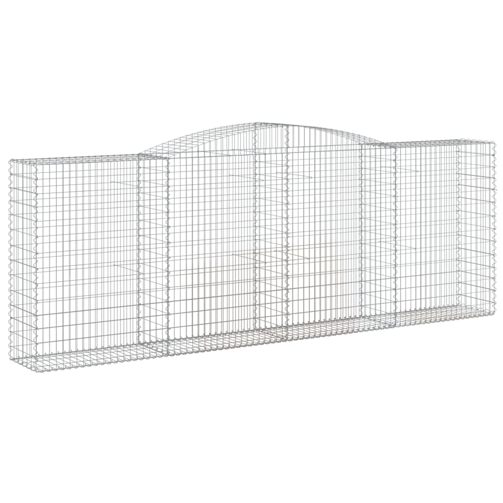 vidaXL Arched Gabion Baskets 8 pcs 400x50x140/160 cm Galvanised Iron