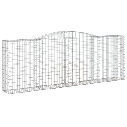 vidaXL Arched Gabion Baskets 8 pcs 400x50x140/160 cm Galvanised Iron