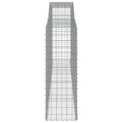 vidaXL Arched Gabion Baskets 8 pcs 400x50x140/160 cm Galvanised Iron