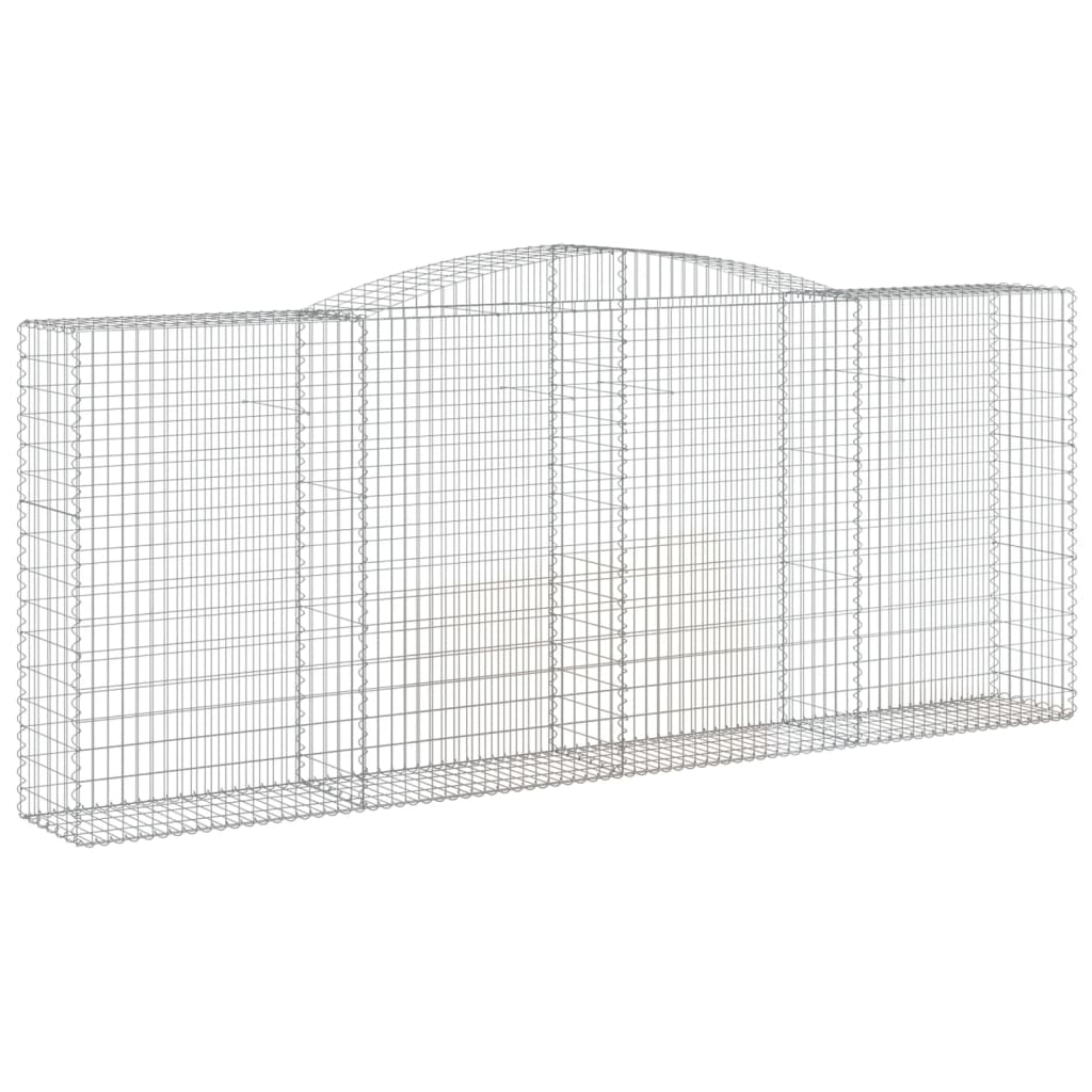 vidaXL Arched Gabion Baskets 2 pcs 400x50x160/180 cm Galvanised Iron
