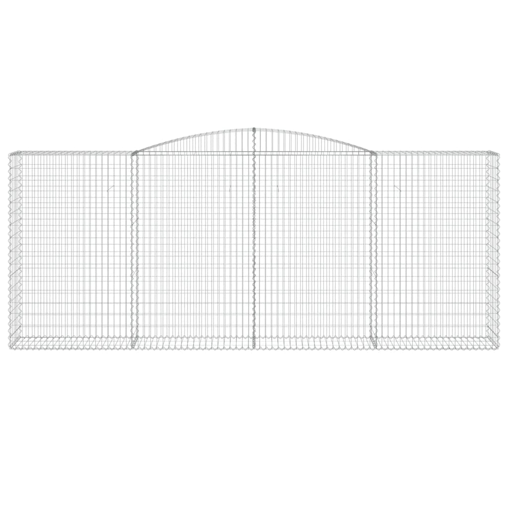 vidaXL Arched Gabion Baskets 10 pcs 400x50x160/180 cm Galvanised Iron