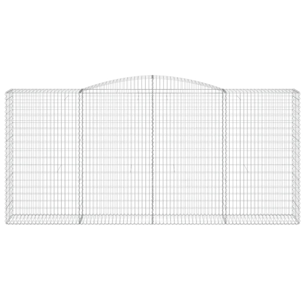 vidaXL Arched Gabion Baskets 2 pcs 400x50x180/200 cm Galvanised Iron