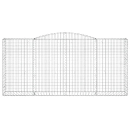 vidaXL Arched Gabion Baskets 2 pcs 400x50x180/200 cm Galvanised Iron