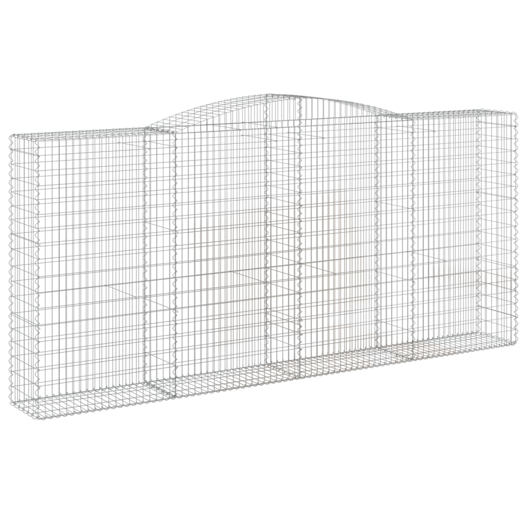 vidaXL Arched Gabion Baskets 3 pcs 400x50x180/200 cm Galvanised Iron