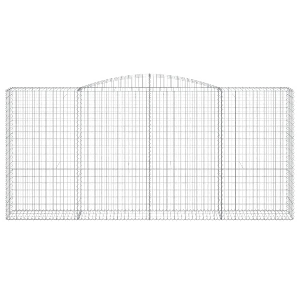 vidaXL Arched Gabion Baskets 3 pcs 400x50x180/200 cm Galvanised Iron